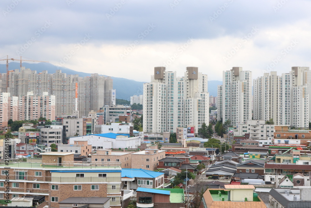 Fototapeta premium Cityscape view of developed country