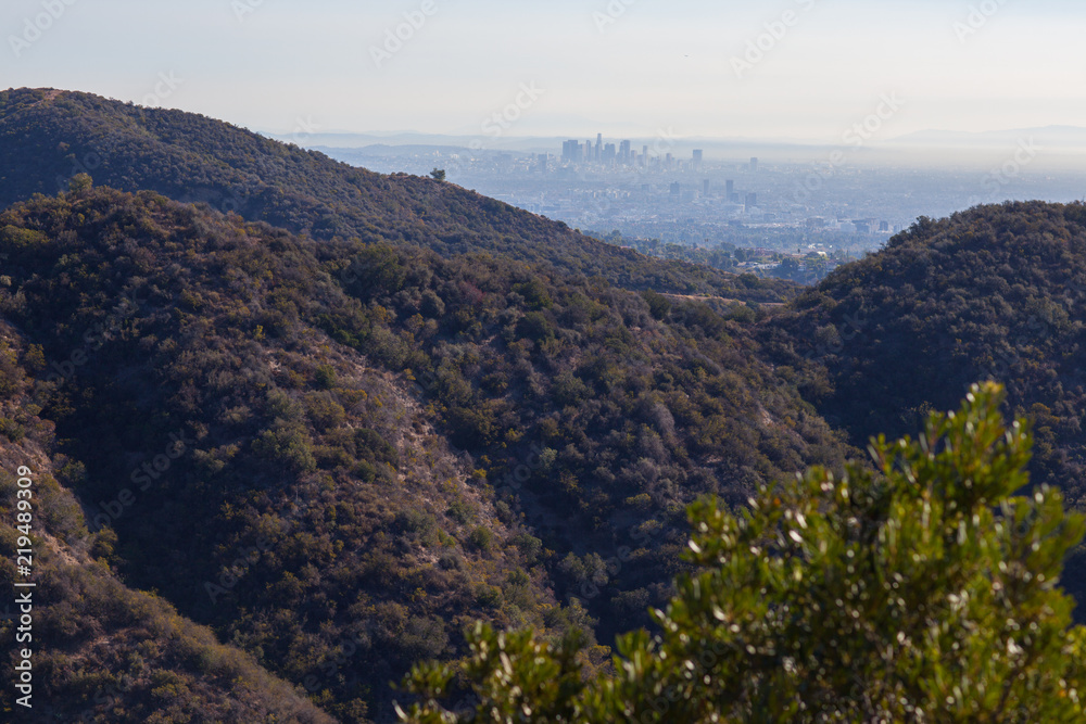 Fototapeta premium Santa Monica Mountains in Brentwood, Los Angeles, California