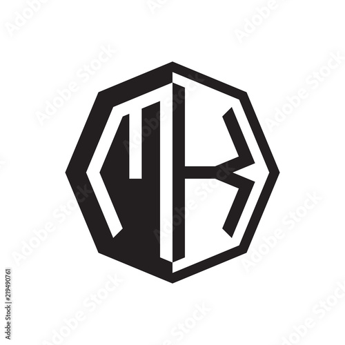 two letter MK octagon negative space logo