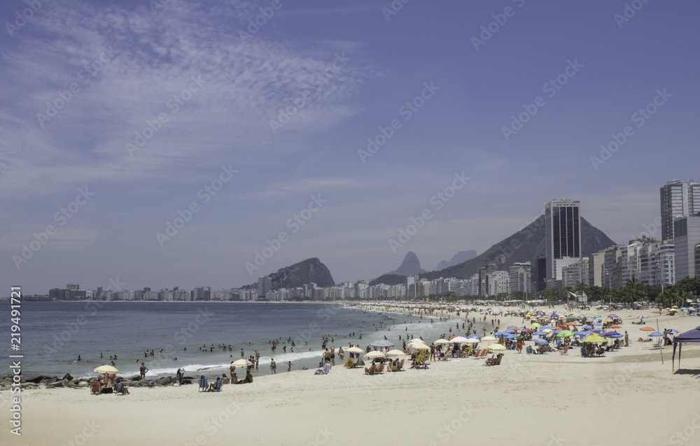 Copacabana beach in Rio de Janeiro Brazil