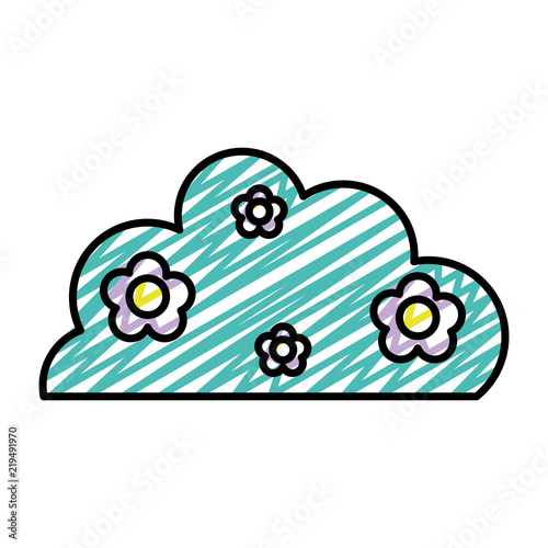 doodle neture bush plant with exotic flowers