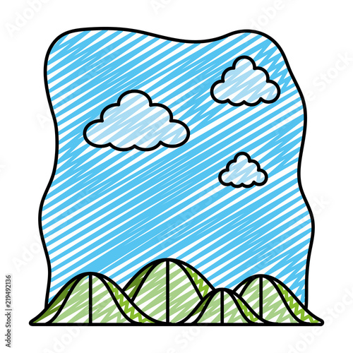 doodle ecology mountains nature preserve lanscape