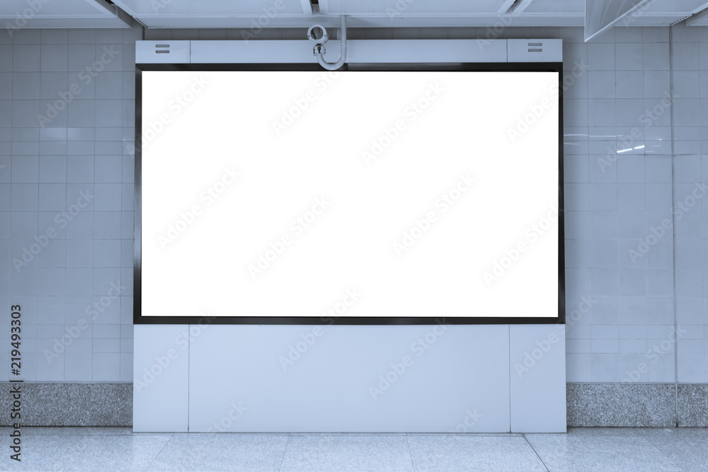 Blank billboard led in the subway station for advertising. Blank billboard led in the subway station for advertising.