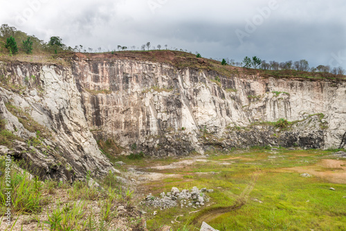 Panorama view of a stone quarry in countryside