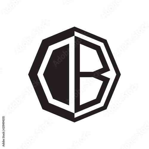 two letter OB octagon negative space logo