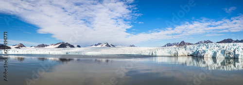 Fjortende Julibreen and 14 Juli Bukta at Svalbard, Norway in summer.