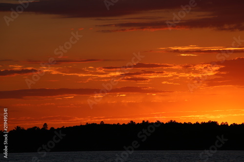 Sunset on a northern Minnesota lake in July