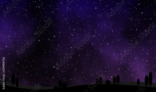 Wallpaper Mural Night sky view with many stars illustration design background Torontodigital.ca