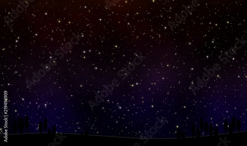 Night sky with stars field illustration design background