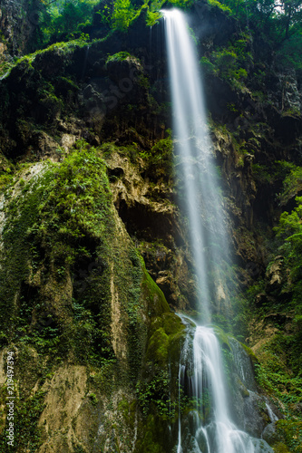The valleys and waterfalls in the valley are constantly flowing, in Chongqing, China.