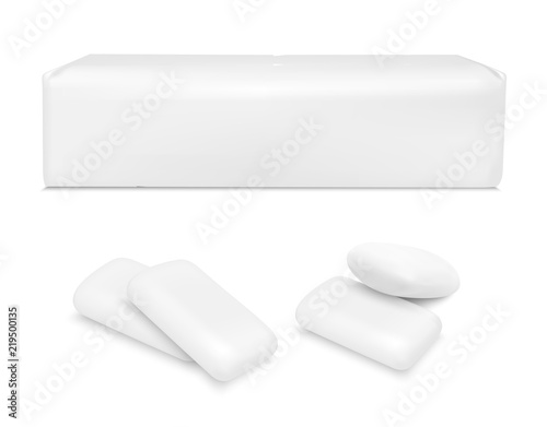Vector chewing gum and white packaging