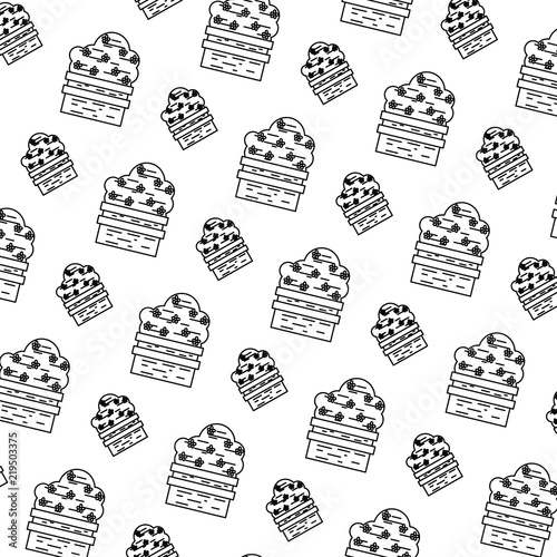 line nature bush plant with flowers background