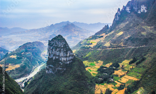 Overlooking the rolling hills in Enshi Grand Canyon, Hubei, China photo