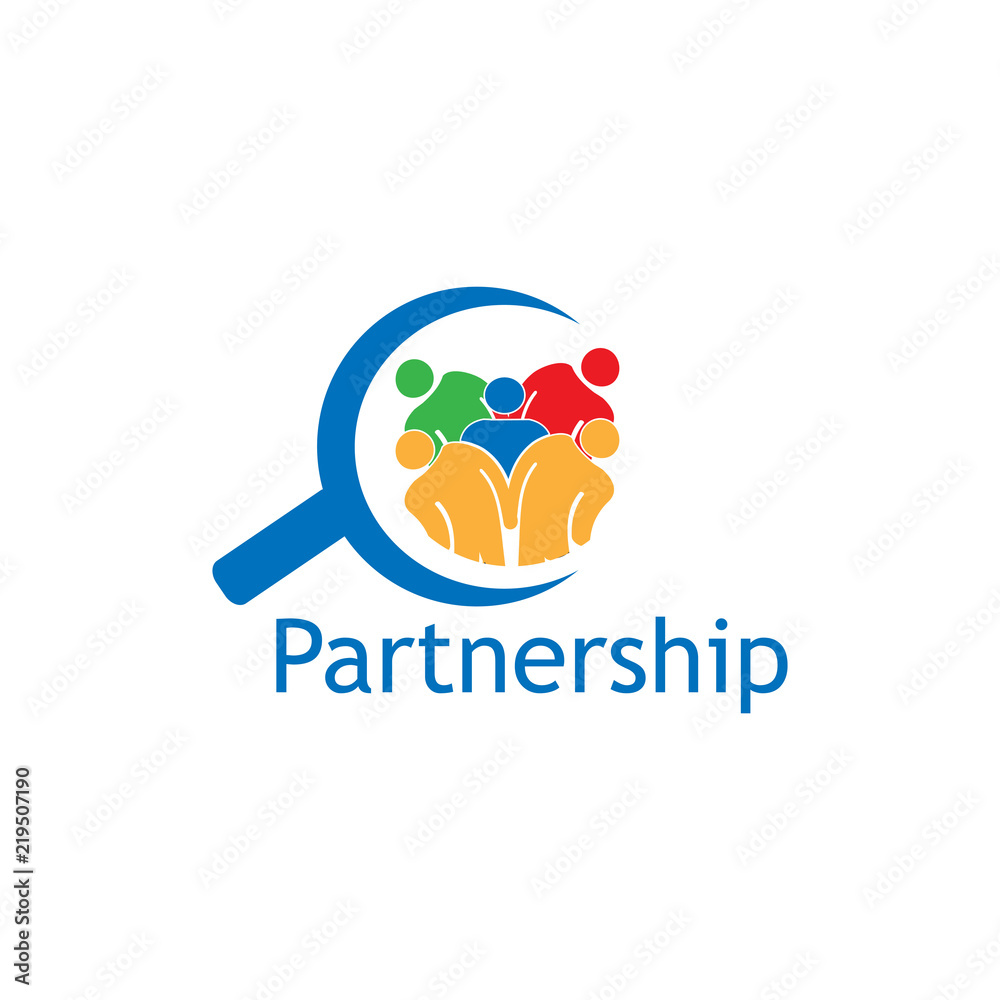 Partnership icon vector with people sign