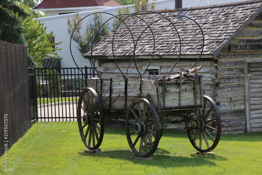 An old wooden wagon from the 1800s
