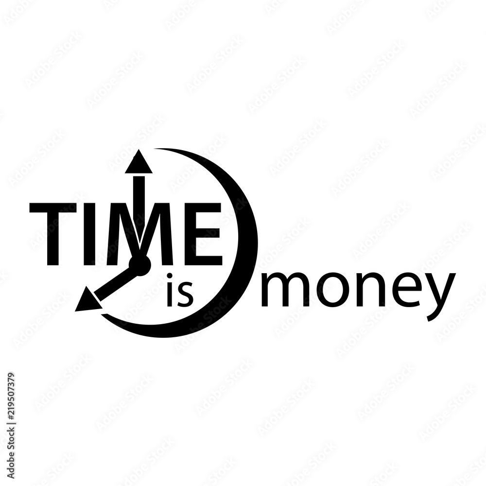 Time is money. Flat vector alarm clock icon on white background. Time is money. Flat vector alarm clock icon on white background.