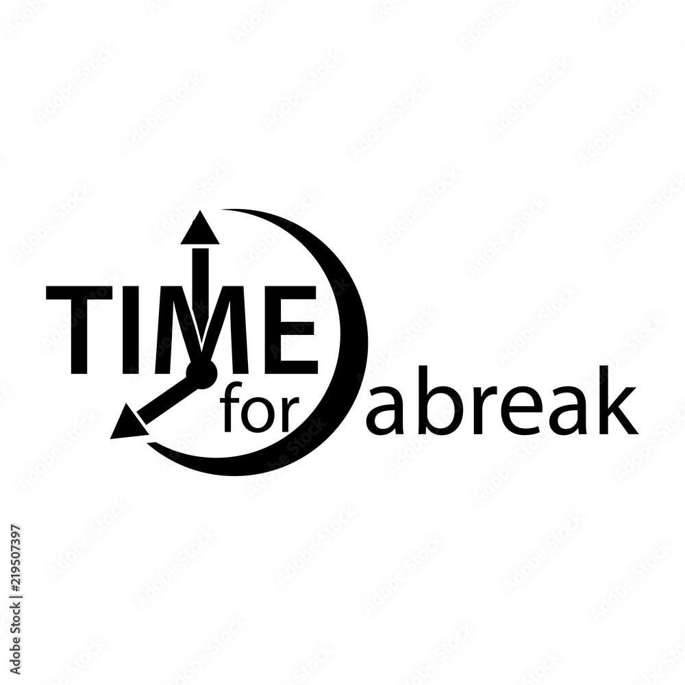 Fototapeta premium Time to a break. Flat vector alarm clock icon on white background.