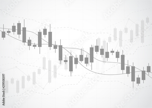 Business candle stick graph chart of stock market investment trading on dark background design. Bullish point, Trend of graph. Vector illustration