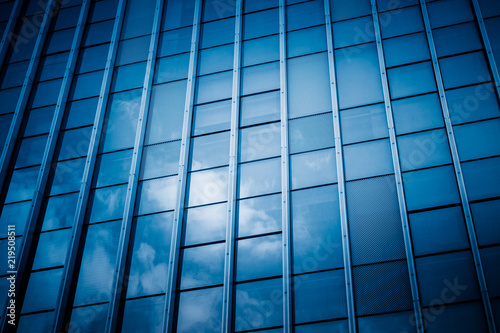 Close-Up of Modern Office Buildings in city of China.