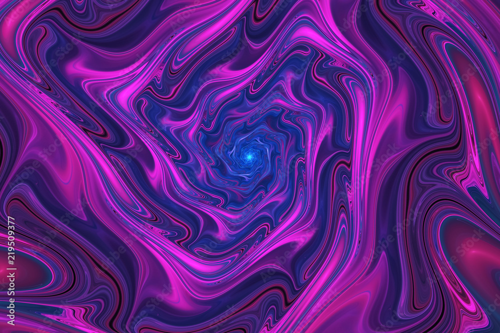 Abstract colorful wavy texture. Fantasy fractal background. Digital art. 3D rendering.
