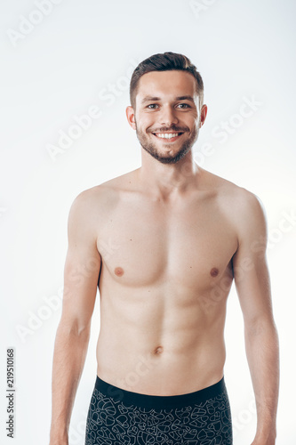Portrait of handsome shirtless man
