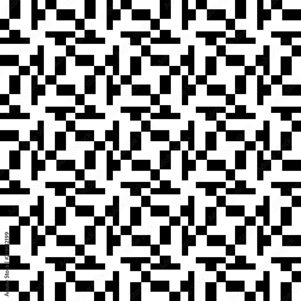 Fototapeta premium Geometric seamless pattern. Black and white illustration. Modern minimal design.