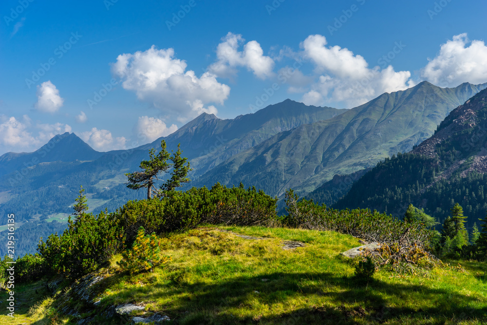 Beautiful mountain and glacier view at Nationalpark Hohe Tauern in Pinzgau in the Austrian Alps