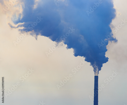 Smoke from the pipes of the factory