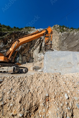 Excavator with Jackhammer - Marble Quarries  Apuan Alps  Alpi Apuane  Italy