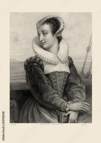 Tableau sur toile Les femmes célèbres: Marguerite de Navarre