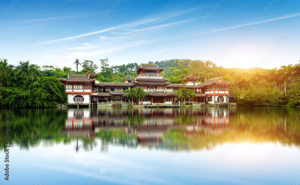 Lakeside ancient buildings Lakeside ancient buildings