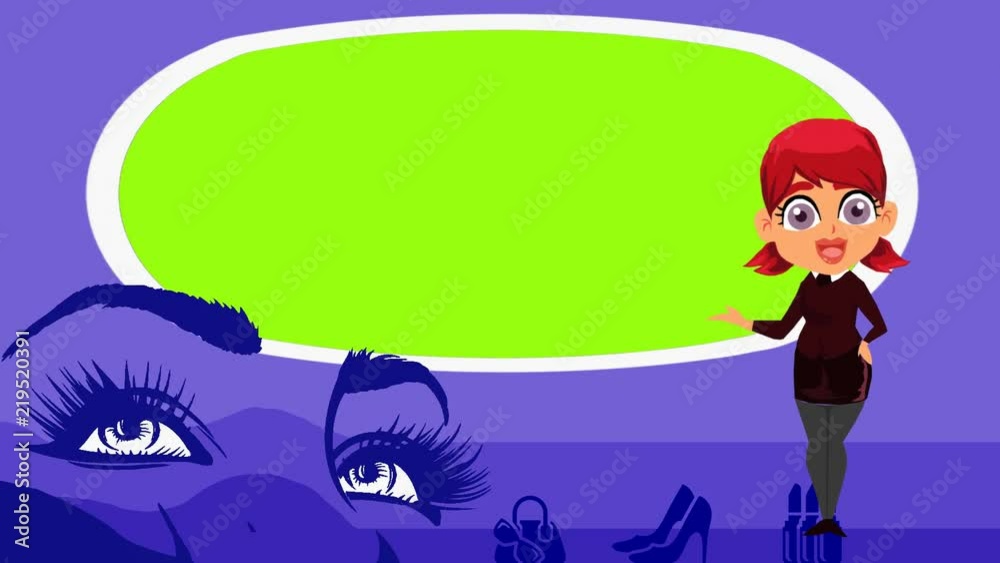 Beauty - Vector Animation - presenter - TV screen Beauty - Vector Animation - presenter - TV screen