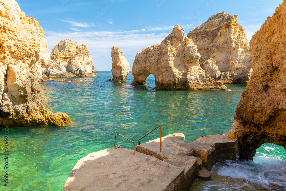 beautiful cliff Ponta da Piedade in Lagos, Algarve, Portugal