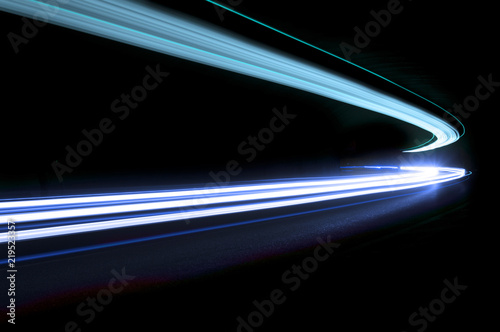 Interesting and abstract lights in blue that can be used as background or texture