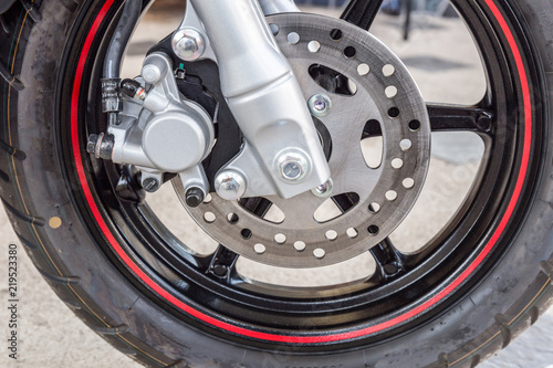 Wallpaper Mural Front wheel of a sports motorcycle Torontodigital.ca
