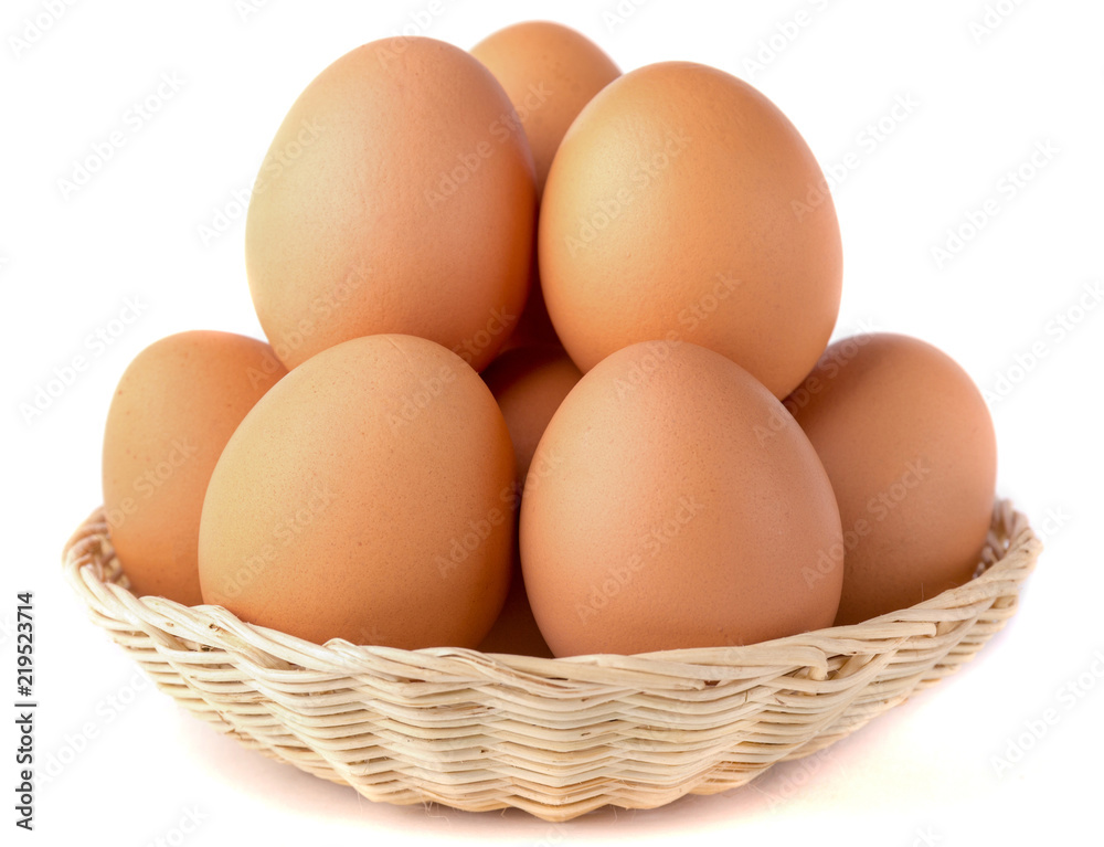 Eggs: Brown Egg Isolated on White Background Eggs: Brown Egg Isolated on White Background