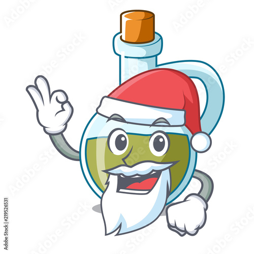 Santa small bottle of olive oil mascot