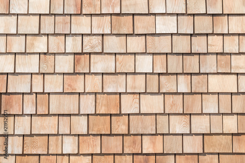 Shingle red cedar wooden shake wood siding row roof panel made of larch conifer tree