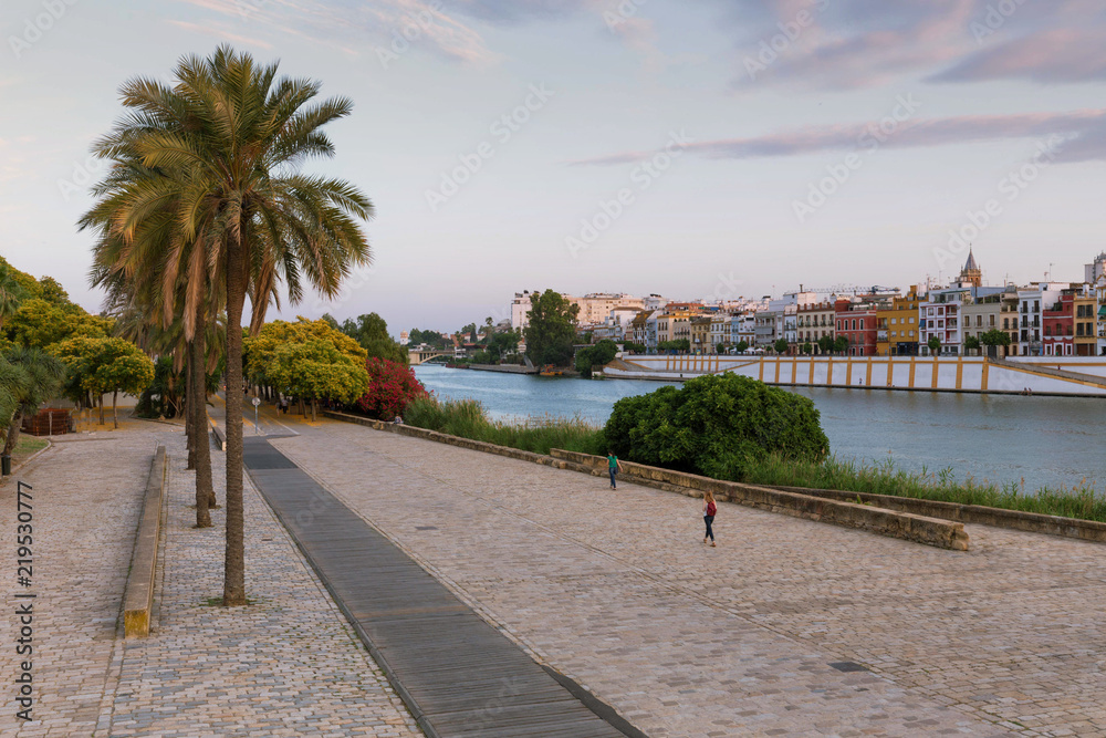 Seville, Spain,  Riverside boulevard and a place for meetings and recreation
