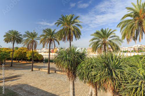 Seville, Spain, riverside boulevard and a place for meetings and recreation.