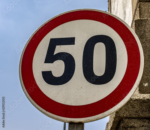 European Speed Limit Road Sign
