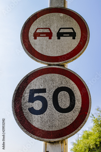 European Speed Limit Road Sign 