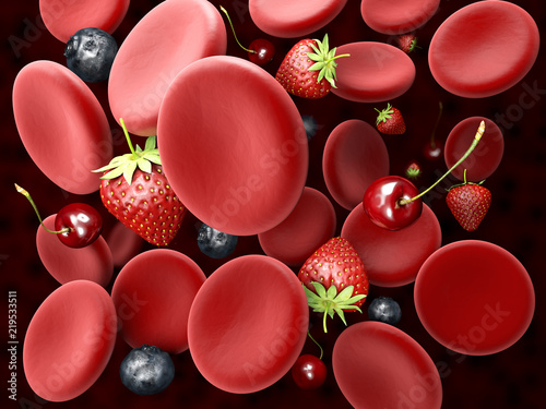 Fructose level in blood, isolated black 3d Illustration. photo