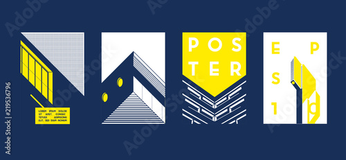 Architecture conceptual drawings. Colorful backgrounds. Applicable for Banners, Placards, Posters, Flyers. Vector illustration.