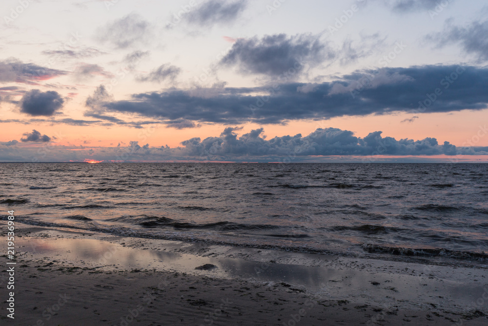 Sea beach at sunset