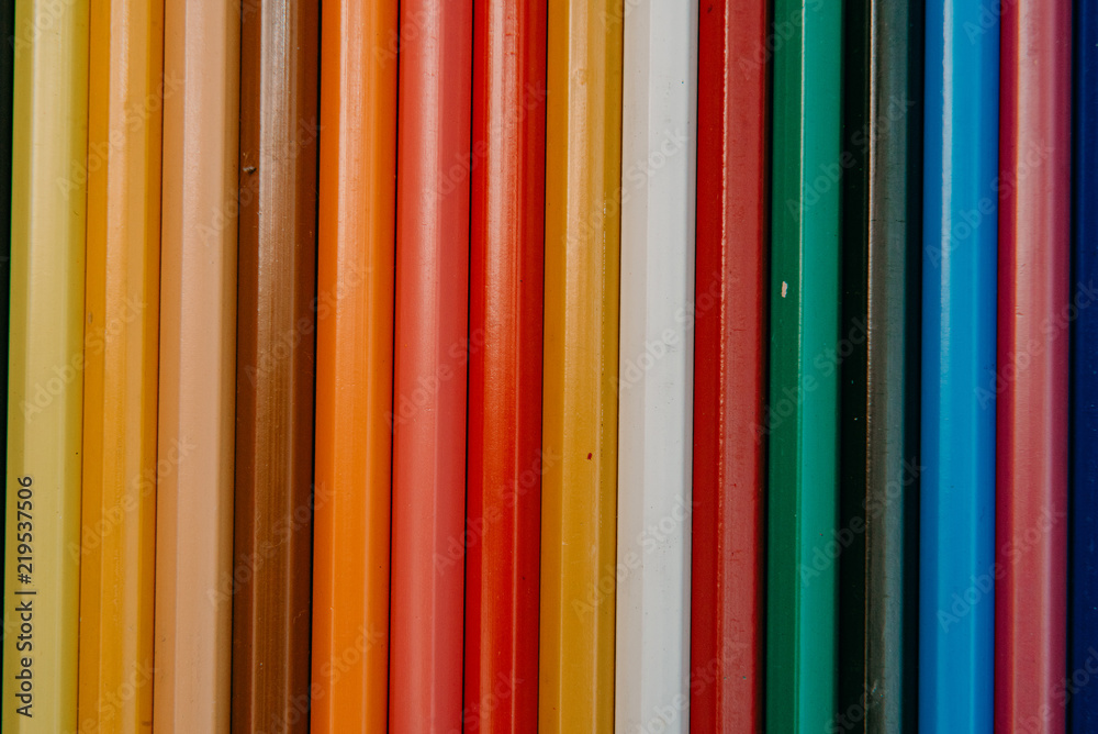 Color pencils. Close up. Texture wood. School Color pencils. Close up. Texture wood. School