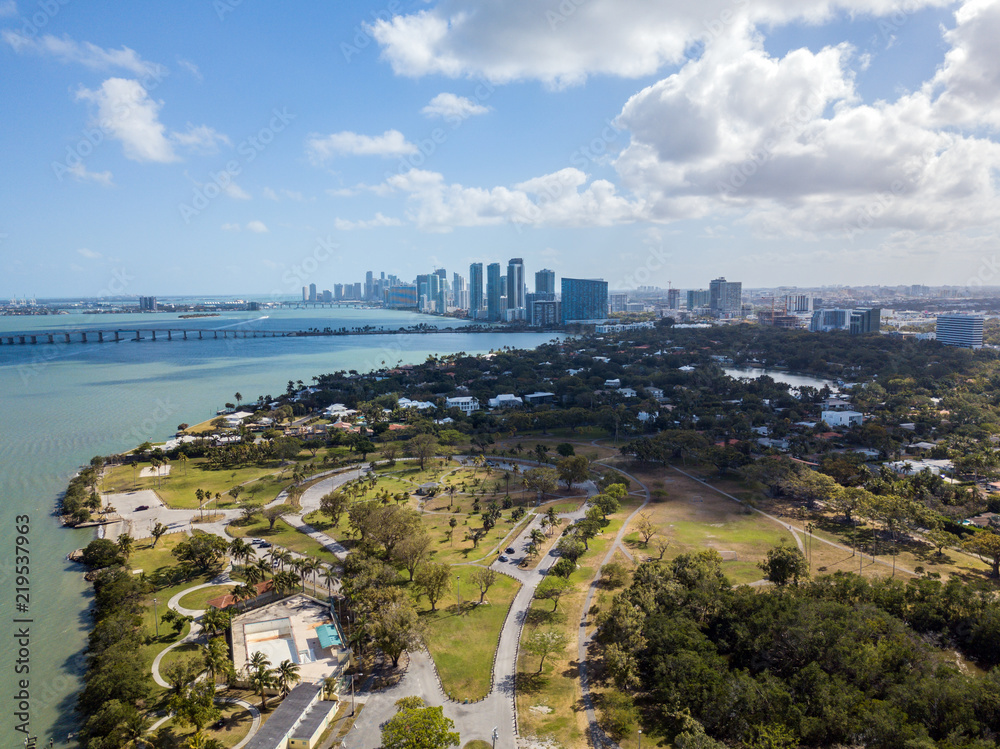Drone view on the Miami Skyline