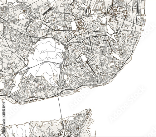 map of the city of Lisbon, Portugal