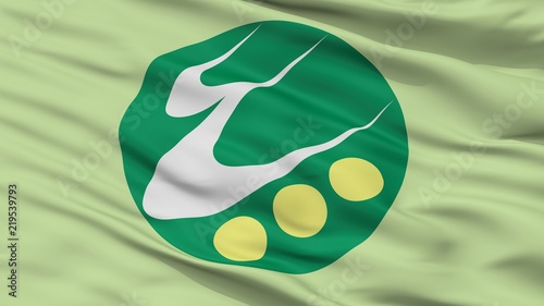 Itoigawa City Flag, Country Japan, Niigata Prefecture, Closeup View photo