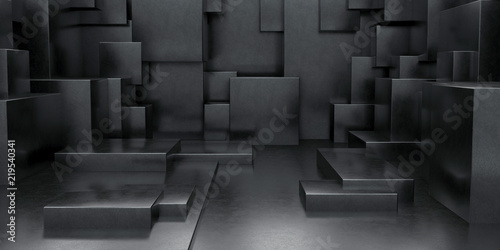 3D Geometric Abstract Cuboid Wallpaper Background